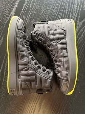 Balmain Black Sneakers with Yellow Logo Accents